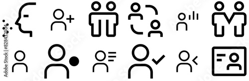 Mega Set Of Vector User Isolated Silhouette Solid Icons With User,Profile,Admin,User-Role,User-Data Vector Illustration Linear Pictogram Pack