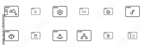 Mega Set Of Vector User Interface Icons Silhouette Vector Logo Design Containing Security,Location,Map,Login,Laptop Vector Illustration Linear Pictogram Pack