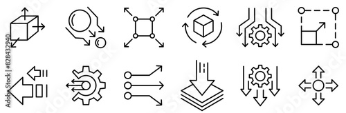 A Collection Of Transform Edit Change Scale Update Icons Web Header Banner Design Containing Transform,Reshape,Resize,Arrow,Change Vector Icons Illustration Collection