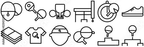 Set Of Tennis Table Vector Symbols Apps, Websites Ui Designs Suitable For Table,Sport,Tennis,Pingpong,Game Infographic Simple Vector Illustration Logo