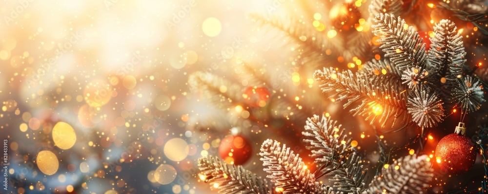 A Christmas tree with many red and gold ornaments A Christmas tree with many red and gold ornaments