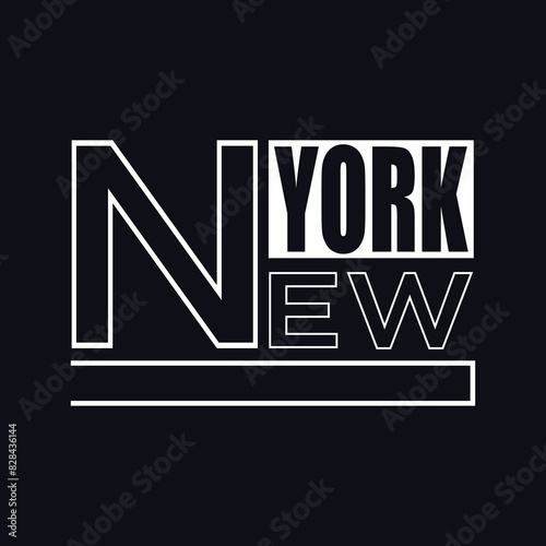New york text typography design for tshirt print, canvas print, mug print, print on demand. (ID: 828436144)