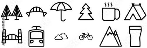 Mega Set Of Vector Pacific Northwest Vector Symbols Apps, Websites Ui Designs Suitable For Bridge,Portland,Nature,Pacific-Northwest,Oregon Infographic Simple Vector Illustration Logo