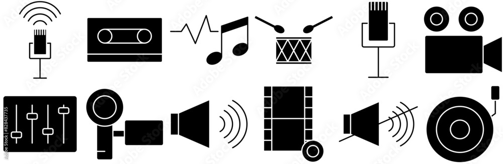 Mega Set Of Vector Multimedia Glyph Icons Icons Silhouette Vector Logo Design Containing Recording,Audio,Film,Movie,Music Infographic Simple Vector Illustration Logo Mega Set Of Vector Multimedia Glyph Icons Icons Silhouette Vector Logo Design Containing Recording,Audio,Film,Movie,Music Infographic Simple Vector Illustration Logo