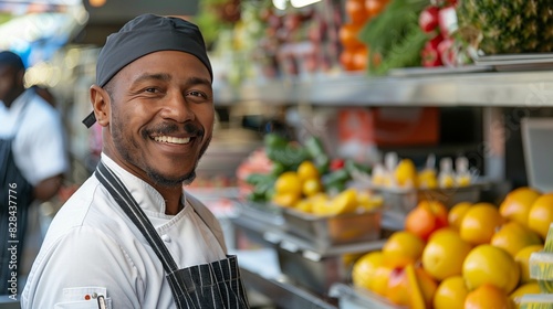Smiling Woman Wearing Chefs Hat in Kitchen