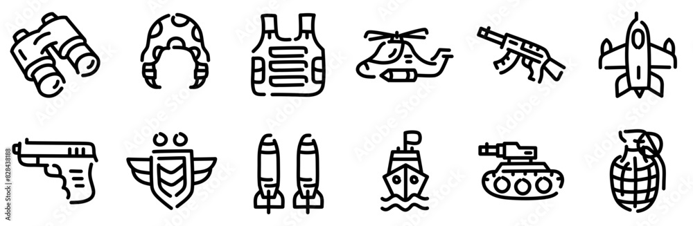 Set Of Military Icons Silhouette Vector Logo Design Containing Danger,Army,Soldier,Gun,Military Solid Icon Collection. Vector Illustration Set Of Military Icons Silhouette Vector Logo Design Containing Danger,Army,Soldier,Gun,Military Solid Icon Collection. Vector Illustration