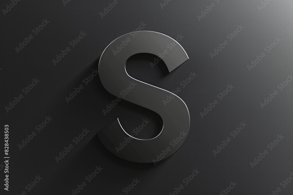 Black and white image of the letter S, suitable for various design projects Black and white image of the letter S, suitable for various design projects