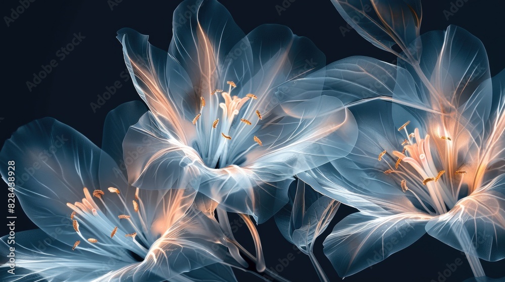 Obraz premium Close up of a bunch of blue flowers. Suitable for floral backgrounds