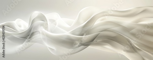 A white fabric with a wave pattern. The wave pattern is flowing and creates a sense of movement