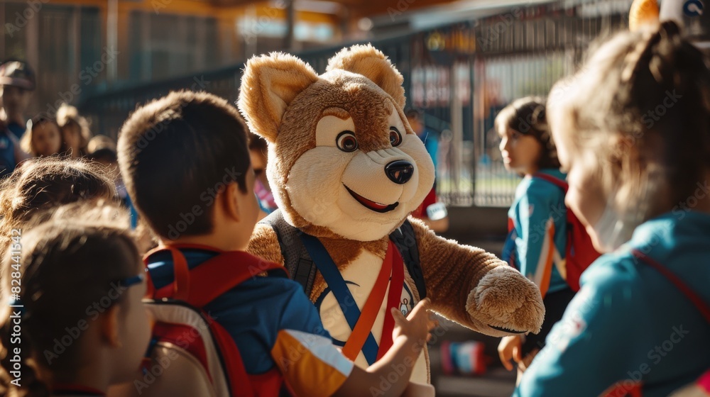 Olympic mascot dance routine, opening ceremony performance. Energetic mascot performance at the Olympics, celebrating sports. Olympic mascot dance routine, opening ceremony performance. Energetic mascot performance at the Olympics, celebrating sports.