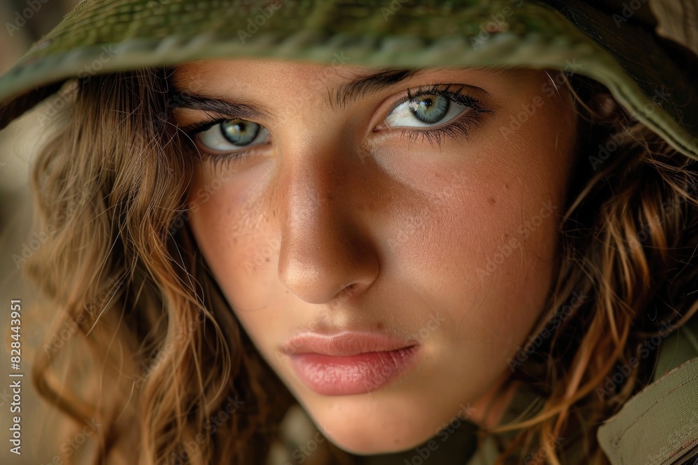 Close up of a person wearing a hat, suitable for various concepts Close up of a person wearing a hat, suitable for various concepts
