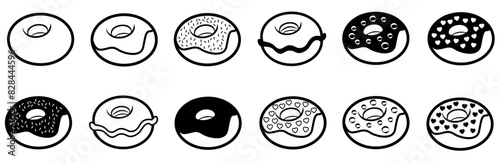 Wallpaper Mural Set Of Linear Donuts Vector Symbols Apps, Websites Ui Designs Suitable For Food,Donut,Sweet,Breakfast,Dessert Business Infographic Elements Logo Vector Illustration Torontodigital.ca