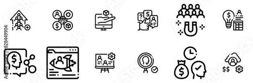 A Collection Of Account Manager Work Icons Silhouette Vector Logo Design Containing Hand,Human,Job,Money,Business Set Vector Flat Line Icons