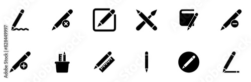 Mega Set Of Vector Pencil Vector Symbols Apps, Websites Ui Designs Suitable For Education,Writing,Edit,Draw,Pencil Set Vector Flat Line Icons