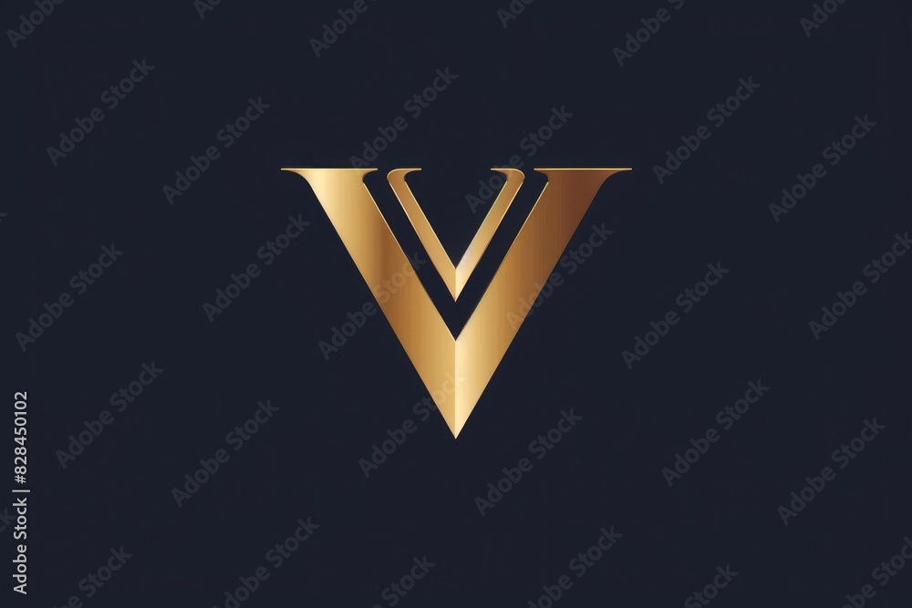 A sleek gold V logo on a black background. Perfect for branding projects A sleek gold V logo on a black background. Perfect for branding projects
