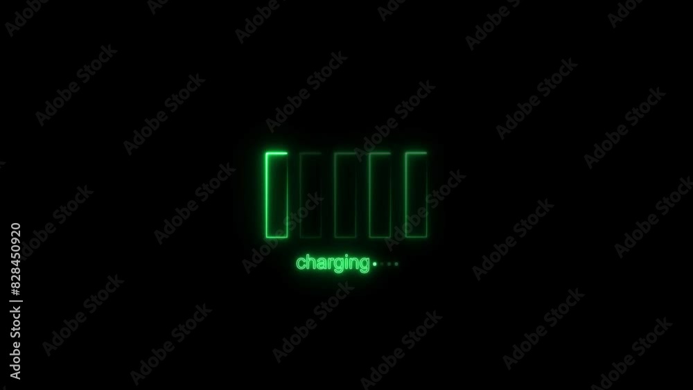 Abstract neon battery charging icon turquoise color animation. Black background 4k video. Abstract neon battery charging icon turquoise color animation. Black background 4k video.