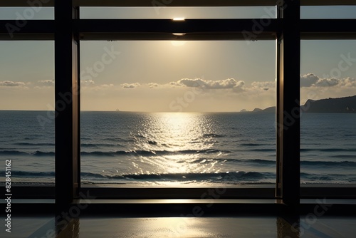 Maritime Frame  A Serene Seaview Encased in an Elegant Wall Portrait