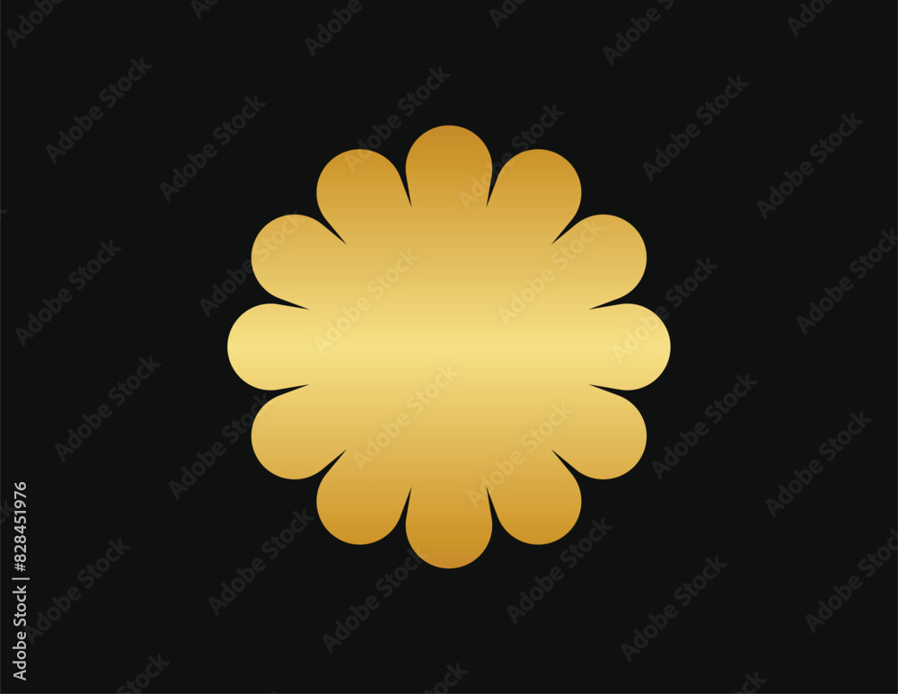 Minimalist luxury golden flower with a black background Minimalist luxury golden flower with a black background