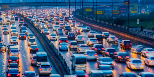 Car traffic aerial view