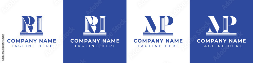 Letters MP and PM Pillar Logo, suitable for business with MP and PM related to Pillar Letters MP and PM Pillar Logo, suitable for business with MP and PM related to Pillar
