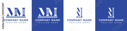 Letters MM Pillar Logo Set, suitable for any business with MM related to Pillar