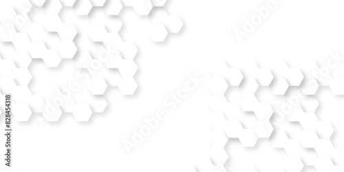 Abstract background with hexagon, modern abstract vector polygonal pattern. Futuristic abstract honeycomb technology white background. Luxury white hexagon pattern.