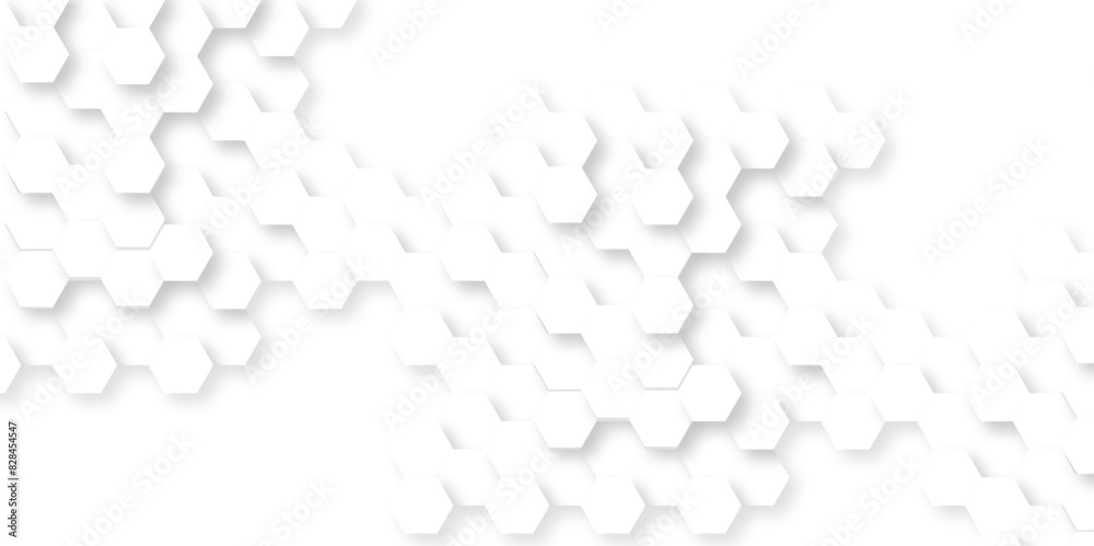 Abstract background with hexagon, modern abstract vector polygonal pattern. Futuristic abstract honeycomb technology white background. Luxury white hexagon pattern.