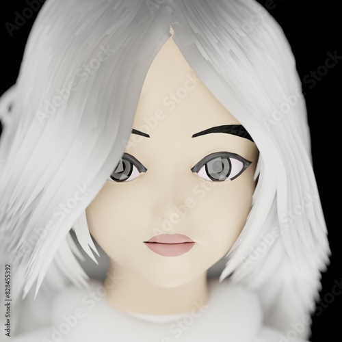 3d woman head made in blender