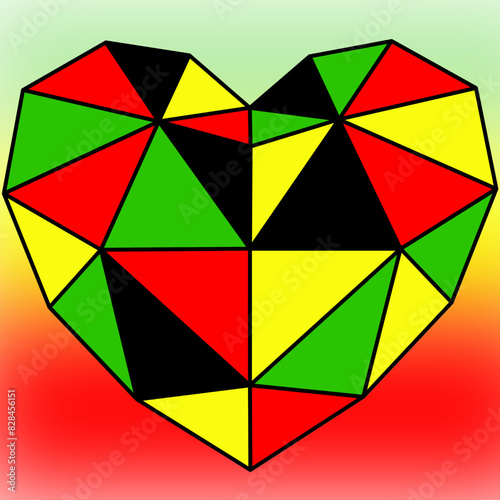 heart of freedom That consists of pieces of red  green  yellow and black. Celebrate Juneteenth