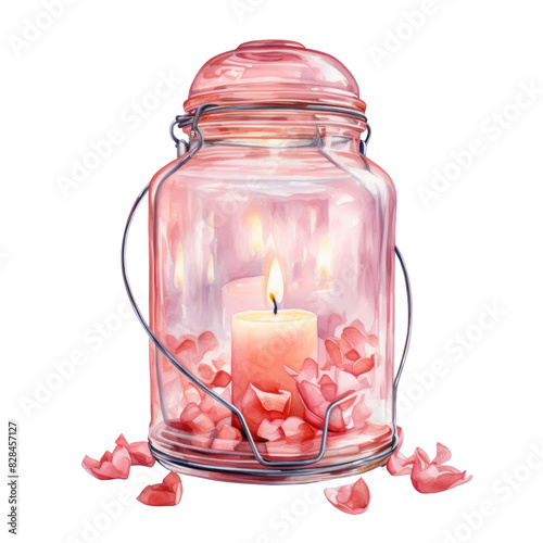 pastel candlelamp isolated on transparent png photo