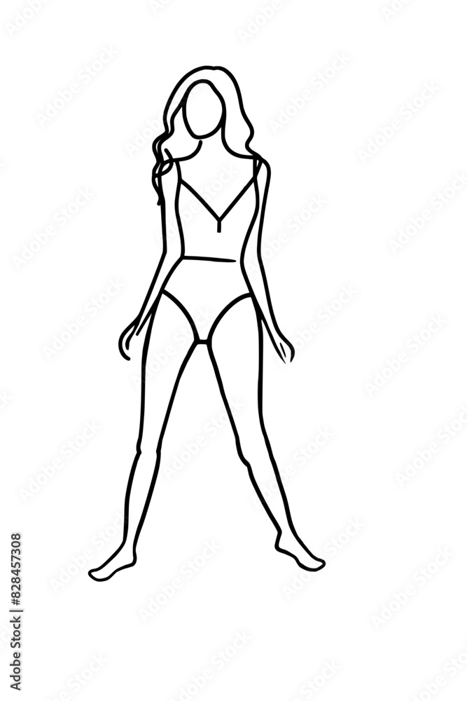 Frauen Silhouette für Modezeichnungen, Template, SVG Frauen Silhouette für Modezeichnungen, Template, SVG