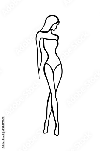 Frauen Silhouette für Modezeichnungen, Template, SVG