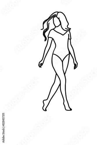 Frauen Silhouette für Modezeichnungen, Template, SVG