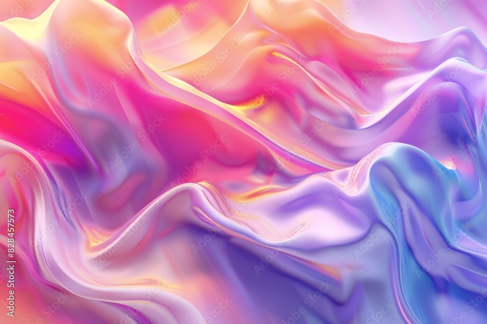 A colorful, flowing piece of fabric with a rainbow pattern A colorful, flowing piece of fabric with a rainbow pattern