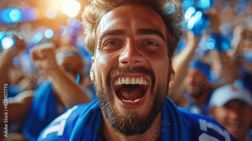 Bearded Man Standing in Front of Crowd