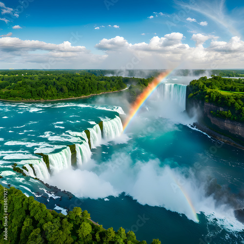 Niagara Falls in Canada  aerial view  famous tourist attractions  magnificent natural scenery  banners and background