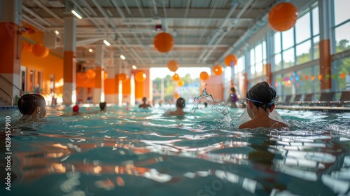 Group of People Swimming in Large Pool
