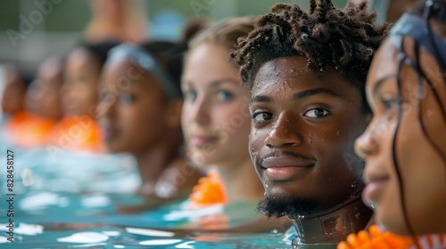 Group of People Enjoying Swim in Swimming Pool