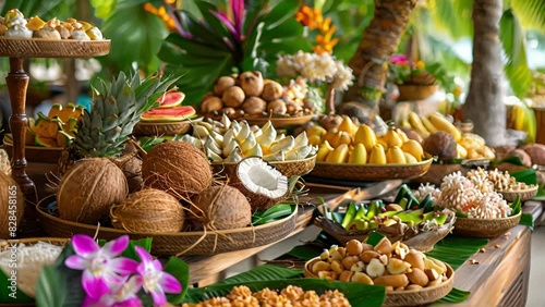 A beautiful spread of coconutthemed decorations and snacks for participants to enjoy during the workshop. photo