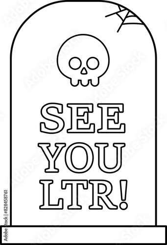 Halloween tombstone outline
Halloween grave vector outline