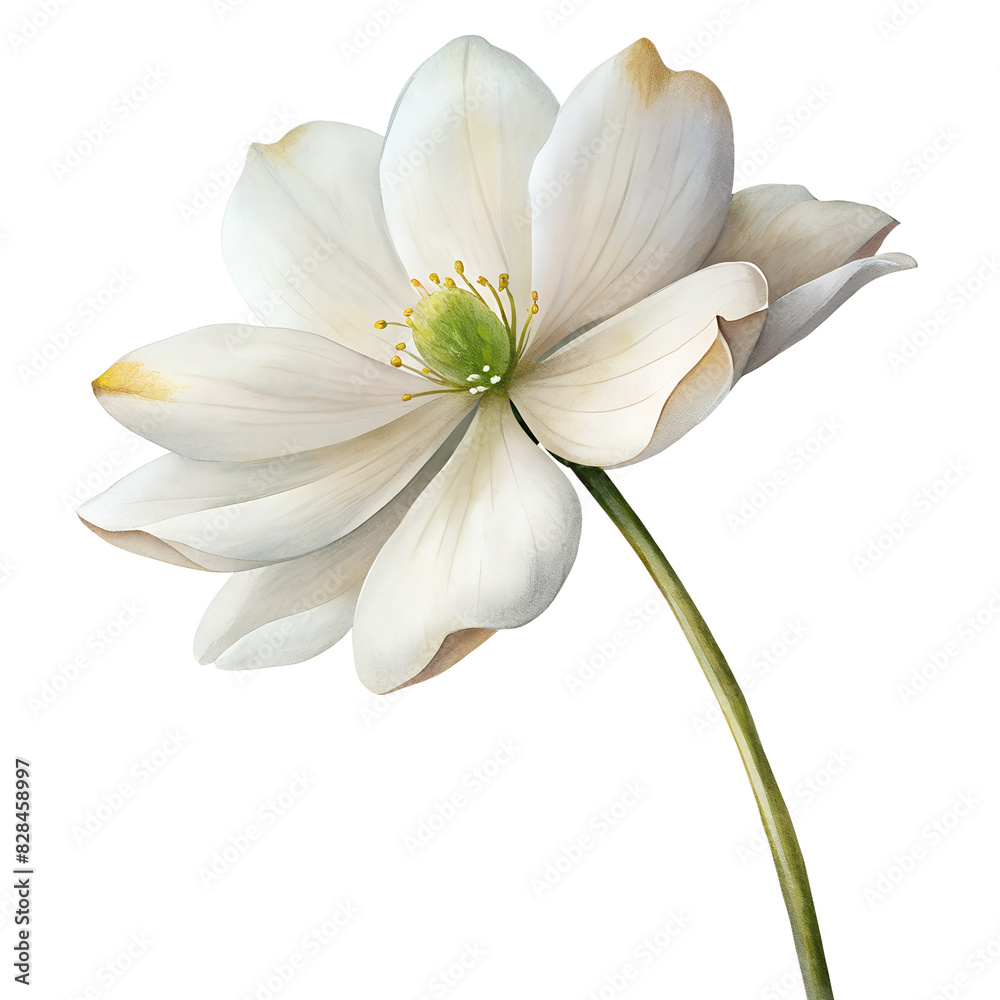 Fototapeta premium white flower Isolated on Clean White and transparent Background