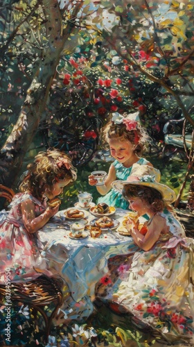 Three Children Sitting at a Table