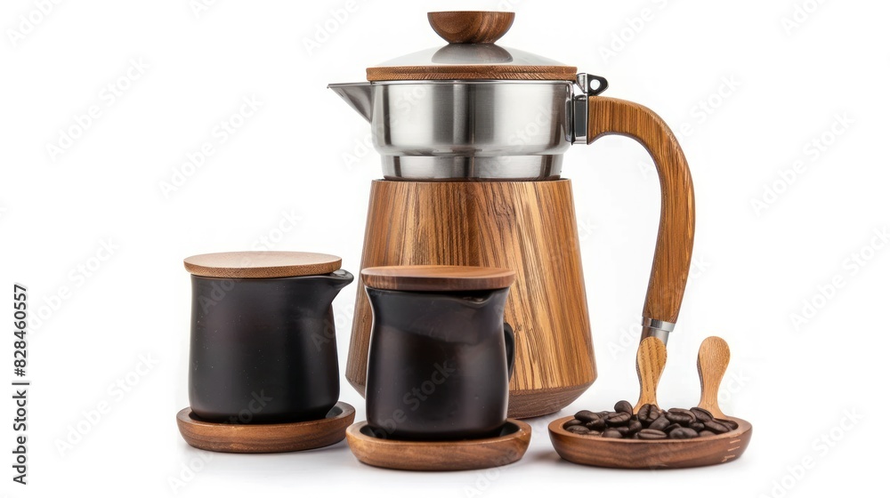 custom made wallpaper toronto digitalCoffee pot set with accessories isolated on white. Environmentally friendly friends
