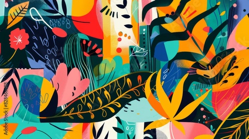 Colourful abstract illustration, inspired wallpaper