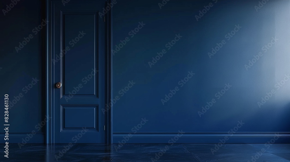 Dark blue wall background with slight warm glow Dark blue wall background with slight warm glow