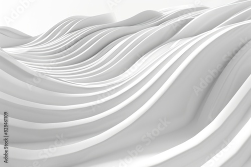 Abstract of white lines background Minimal dynamic shape 3d rendering. 