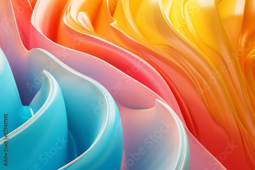 Wallpaper Mural A colorful, abstract design with a blue and red swirl Torontodigital.ca