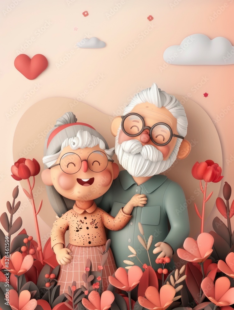 GRANDPARENTS DAY Poster design, realistic, HD, copy space | generative ai GRANDPARENTS DAY Poster design, realistic, HD, copy space | generative ai