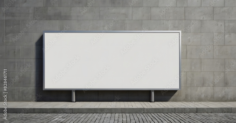 horizontal blank white billboard mockup on a city street. Poster mock up horizontal blank white billboard mockup on a city street. Poster mock up