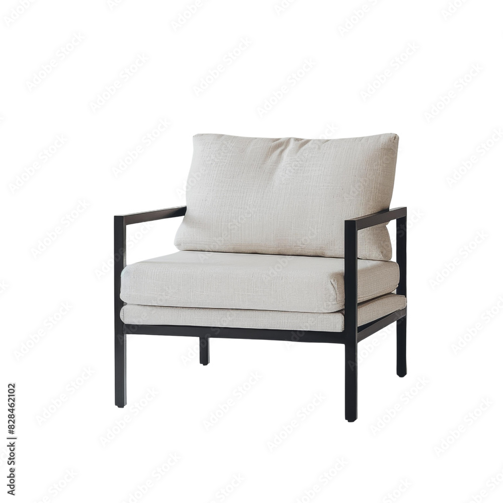 Fototapeta premium Modern sofa on isolated transparent background. Furniture for the modern interior, minimalist design.